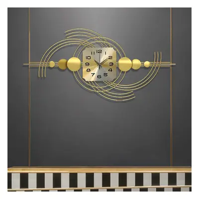 Modern 3D Metal Wall Clock with Golden Geometric Frame