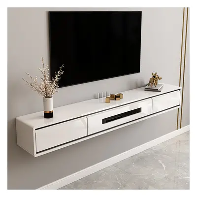 1800mm White TV Stand Unit Postmodern Minimalist Floating Media Console with Storage