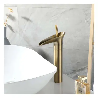 Ashfie Classic Monobloc Single Lever Handle Countertop Basin Waterfall Tap Solid Brass