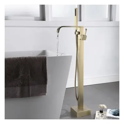 Dree Floor Mounted Tub Filler Single Handle Freestanding Bathtub Tap Handheld Shower