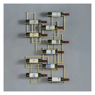 10-Bottle Modern Geometric Wall Mounted Wine Rack