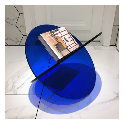 400mm Modern Acrylic Standing Magazine Rack in Blue for Living Room