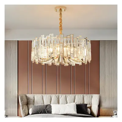 Clytia 10-Light Modern Crystal Chandelier with Adjustable Chain in Gold