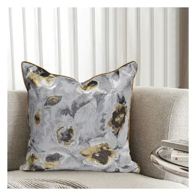 Gold Simulated Silk Abstract Geometric Bloom Pillowcase Grey Premium Pillow Cover