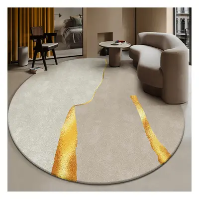 1530mm x 1530mm Circular Modern & Creative & Light Luxury Khaki & Yellow Area Rug