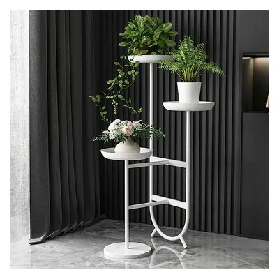 Chic Unique Shaped Metal Standing Plant Stand in White