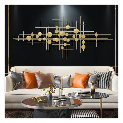 1480mm Modern Gold Metal Wall Decor Abstract Bar & Dots Wall Art for Living Room