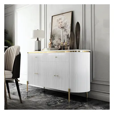 Yelly 1400mm Modern Marble Top Buffet & Sideboard Doors & Drawers & Shelves