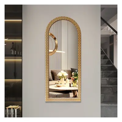 1200mm Large Long Arch Natural Carved Wood Full Length Wall Mirror Decor Art Living Room