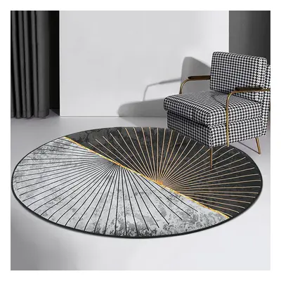 1200m x 1200mm Modern Abstract Gray & Gold Mix Colours Round Area Rug Decorative Carpet