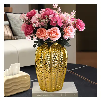 300mm Large Glam Gold Abstract Ceramic Flower Vase Living Room Bedroom Table