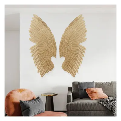 830mm Luxury 2 Pieces Gold Wing Wall Decor Home Angel Wing Art Set