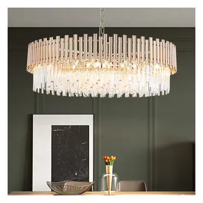 Tierizo Modern 16-Light Tiered Crystal Chandelier with Adjustable Chain in Gold