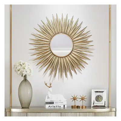 857mm Luxury Creative Gold Sunburst Large Metal Wall Mirror Decor Art for Living Room