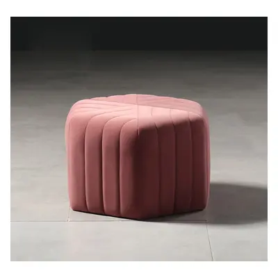 18.5" Wide Velvet Pouf Ottoman Hexagonal Ottoman in Pink