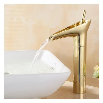 Ashfie Classic Monobloc Single Lever Handle Countertop Basin Waterfall Tap Solid Brass