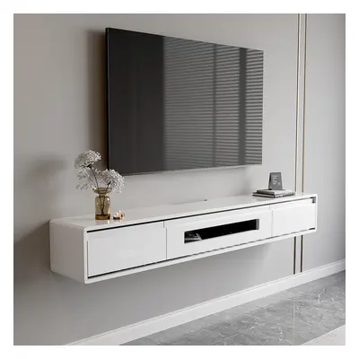 1500mm White TV Stand Postmodern Minimalist Floating Media Console with Storage