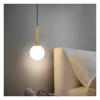 Decorica Modern LED Globe White and Gold Single Pendant Light