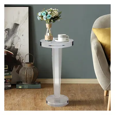 Round Acrylic End Table Modern Clear Side Table