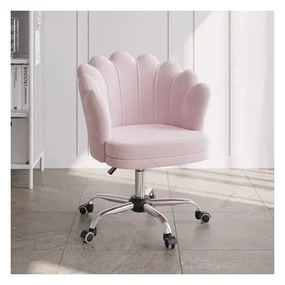 Modern Pink Velvet Ergonomic Swivel Office Chair Height Adjustable with Wheels