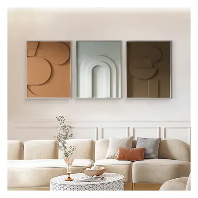 3 Pieces Geometric Abstract Wall Art Decor Set Modern Canvas Print Living Room