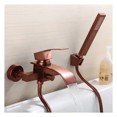 Milly Modern Waterfall Wall-Mount Oil Rubbed Bronze Tub Filler Faucet & Handshower