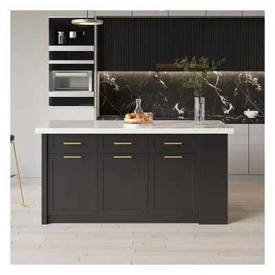 1830mm Kitchen Islands Black Modern with Storage Kitchen Cabinet