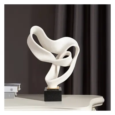 Industrial Resin Abstract Sculpture Home Decorative Figurine Desk Art Decor in White