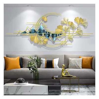 1500mm x 600mm Modern Metal Ginkgo Leaves Wall Decor Art for Living Room