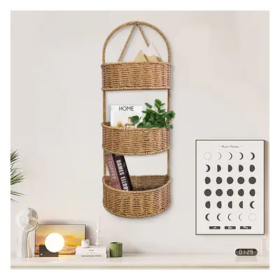 3-Tier Wall Hanging Basket Rattan Planter