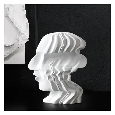 Abstract White Textured Resin Person Sculpture Ornament Modern People Figurine Decor Art