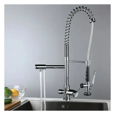 Modern Kitchen Mixer Tap with Sprayer Brass Pull Out Faucets Chrome Monobloc 3-in-1