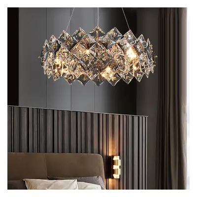 Crystack Modern 6-Light Tiered Crystal Chandelier with Adjustable Cables