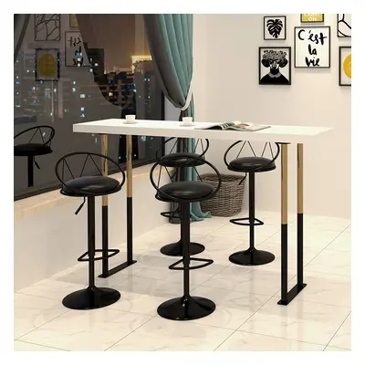 Modern Upholstered Adjustable Height Swivel Black Bar Stool (Set of 2)