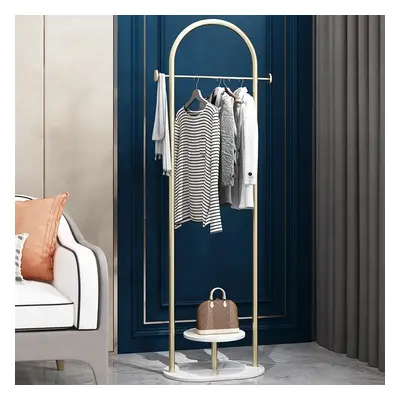 Gold Coat Stand Small Metal Garment Stand with Shelves Faux Marble Base