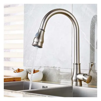 Twenk Single Lever Handle Pullout Spray Kitchen Tap Swivel Spout in Brushed Nickel