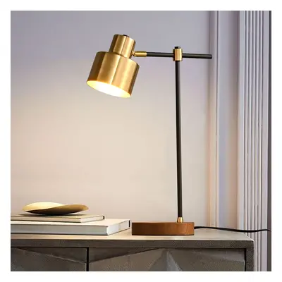 Modern Table Lamp with Wireless Charger USB 1-Light Desktop Touch Lamp in Black & Gold