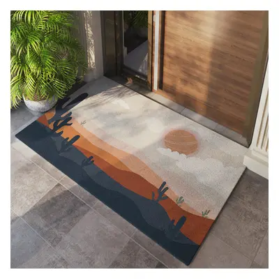 600mm x 900mm Modern Rectangle Art Doormat Non-Slip Nature Sun Pattern Front Door Mat