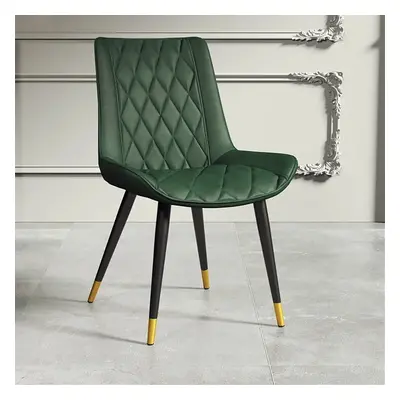 Green Dining Chair Leather Dining Chair (Set of 2) with Solid Back