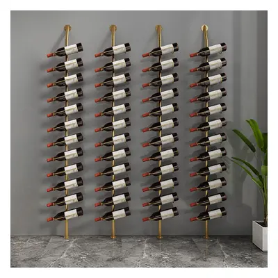 Industrial Gold Floor Wine Rack Metal 4 Piece 48-Bottle Vertical Tall Wine Rack