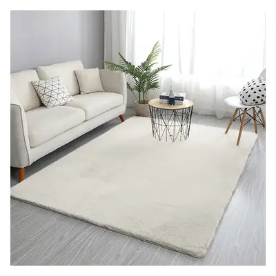 1800mm x 2700mm Beige Shag Faux Rabbit Fur Fluffy Thick Rectangle Area Rug Living Room