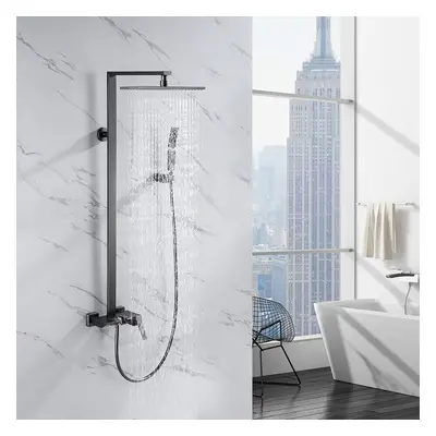 Exposed Gunmetal Wall-Mounted 3-Function Shower Set with Hand Shower