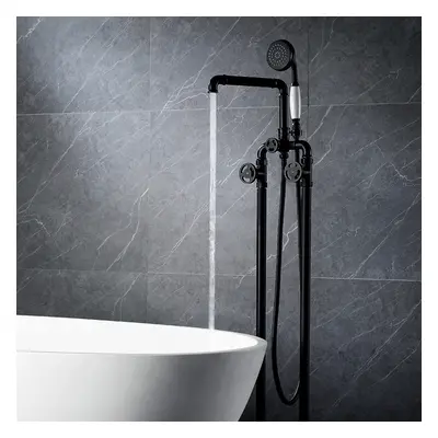 Ruth Black Freestanding Bath Tap Clawfoot Bath Tap with Hand Shower