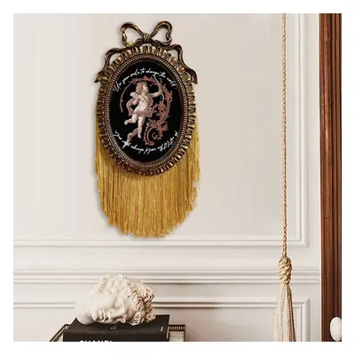 Retro Gold Distressed Engraved Picture Frame Tassel Wall-mounted Photo Frame