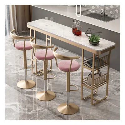 Modern Bar Stool Velvet Upholstery Pink with Backrest & Footrest Counter Stool