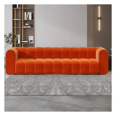 2230mm Modern Velvet Upholstered Sofa 3-Seater Sofa Luxury Sofa Solid Wood Frame