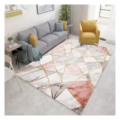 Pink Abstract Modern Rectangle Rug Indoor Area Rug 2300mm x 1600mm