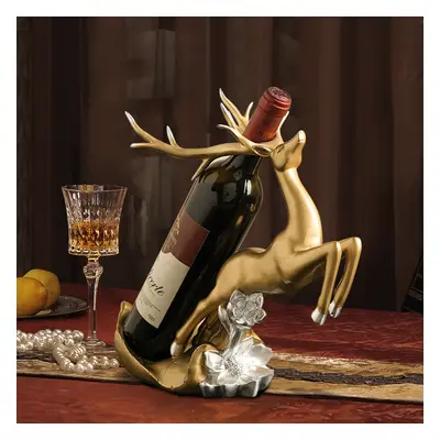 Golden Deer Wine Bottle Holder Resin Wine Rack Modern Cabinet Decoration