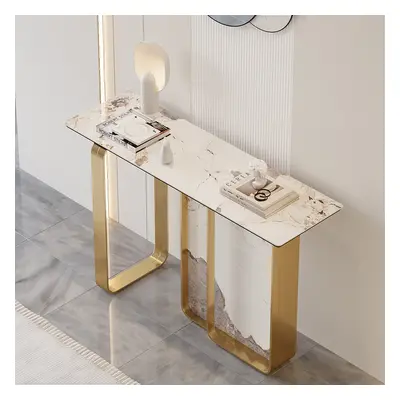 1200mmW Modern Sintered Stone Console Table with Gold Stainless Steel Frame