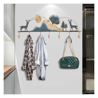 800mm Wide Metal 7-Hook Wall Mounted Coat Rack Modern Hallway Coat Stand